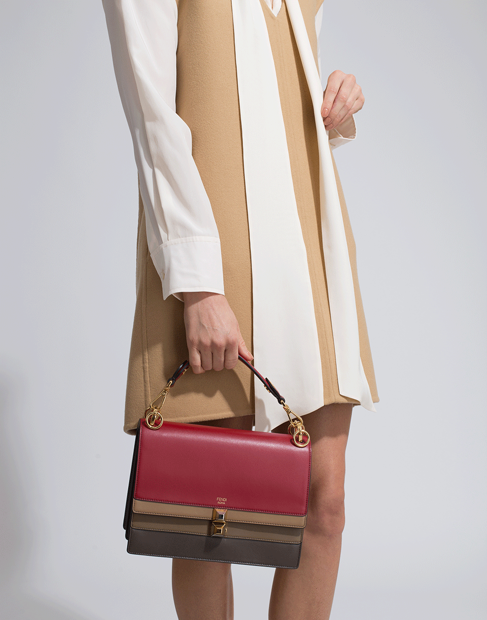 FENDI-Kan I Colorblocked Bag-STRAWBRY