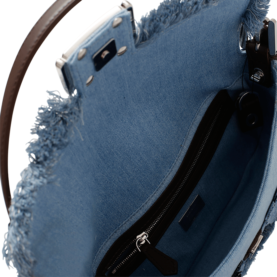 FENDI-Floral Denim Baguette-DENIM