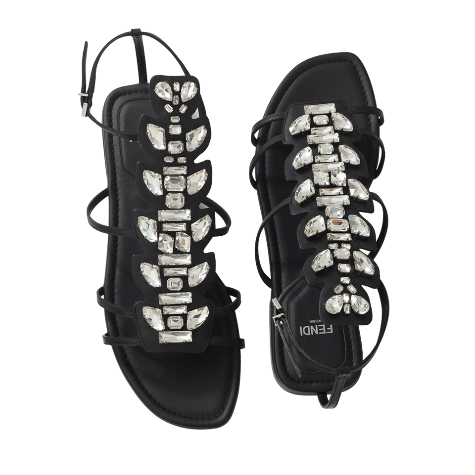 FENDI-Croc Flat Sandal-