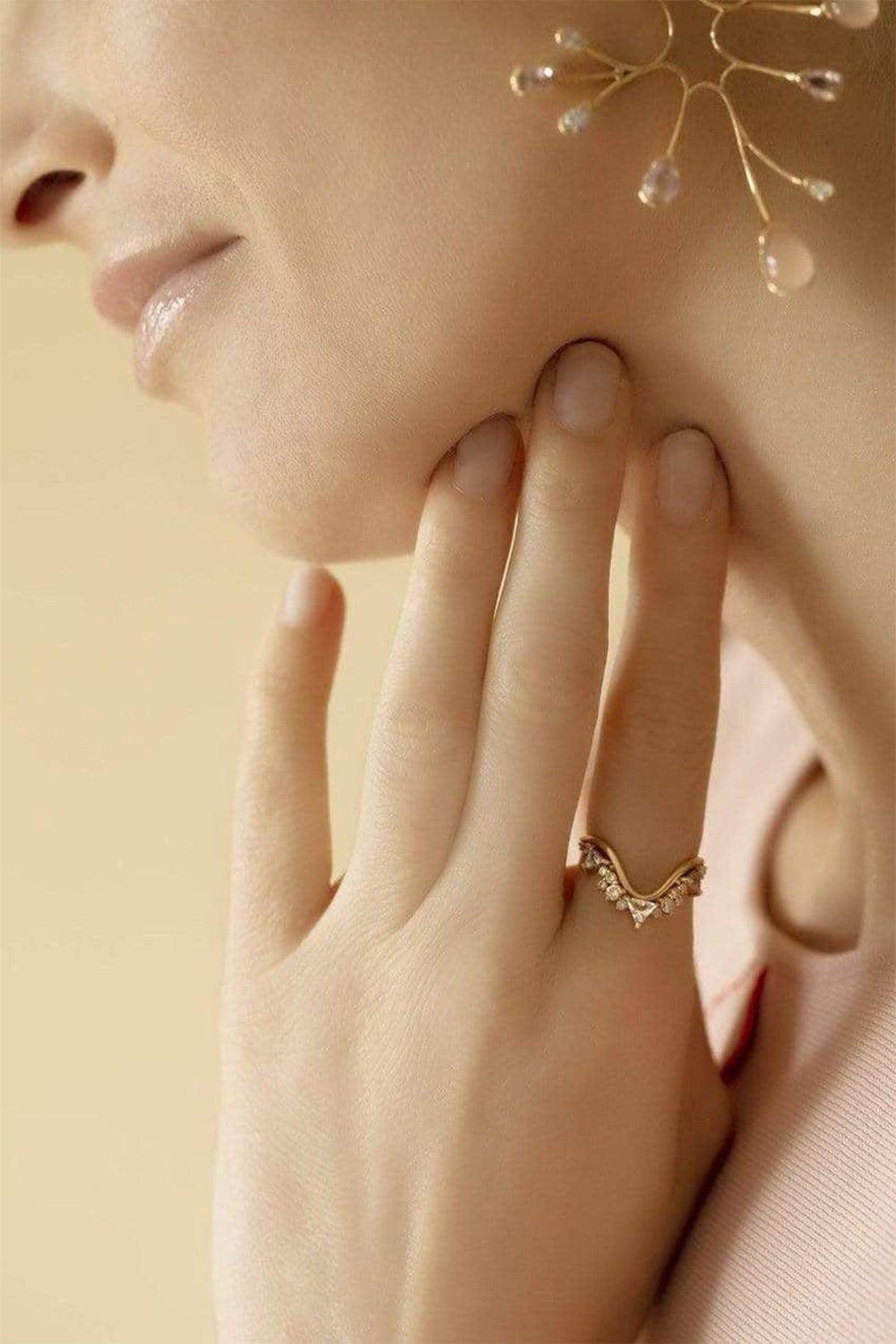 FERNANDO JORGE-Topaz and Diamond Fusion Wave Ring-ROSE GOLD