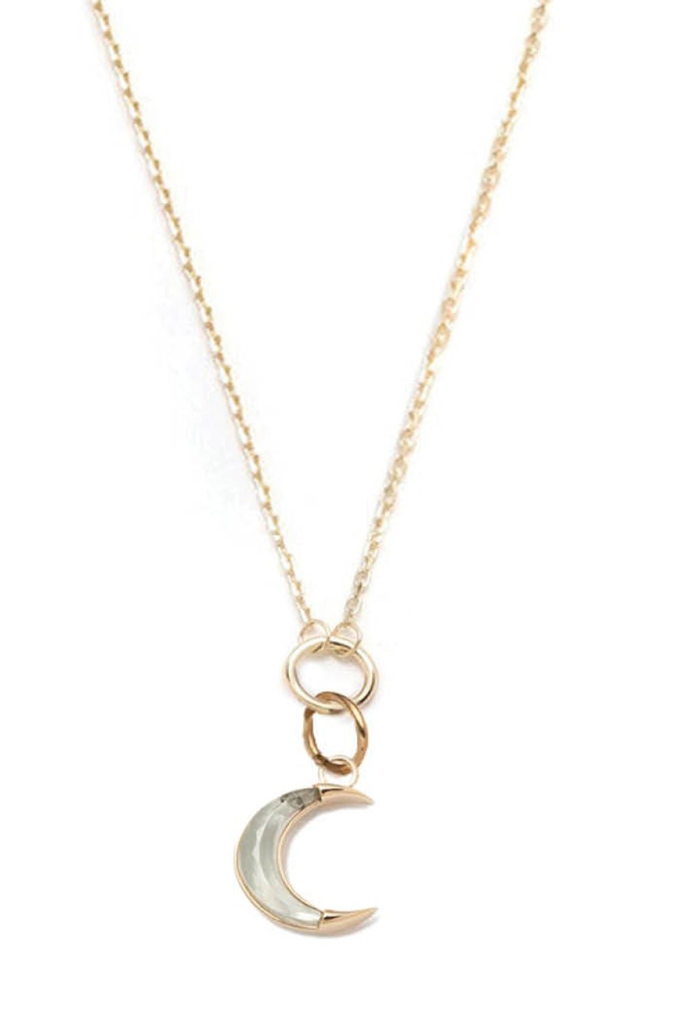 Fine Layer Prasiolite Crescent Necklace - Karma – Marissa Collections