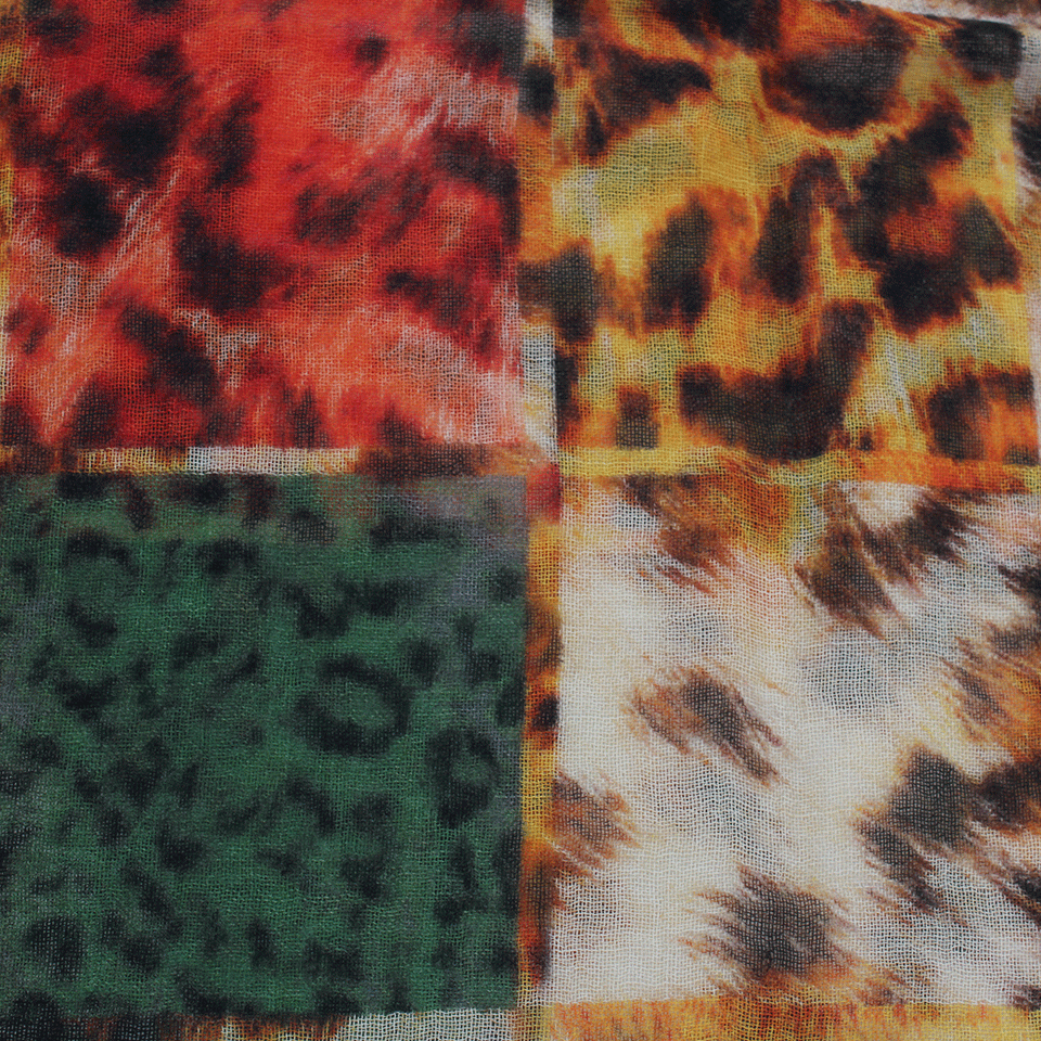 FRANCO FERRARI-Animal Print Scarf-