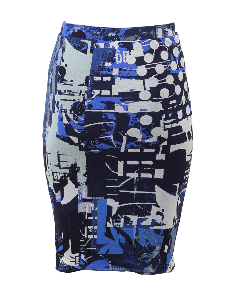 FUZZI-Ruch Print Zip Skirt-