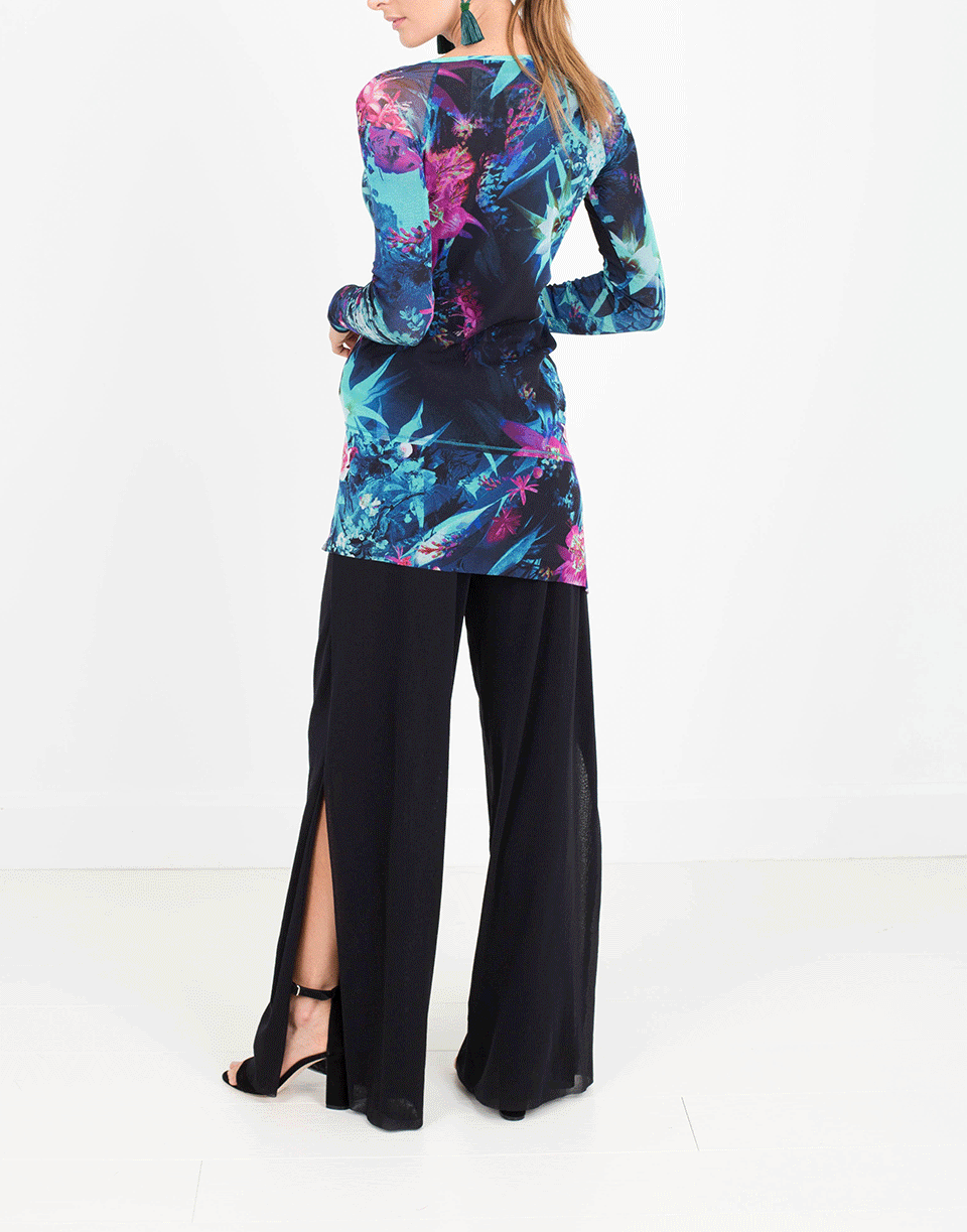 FUZZI-Floral Asymmetrical Top-