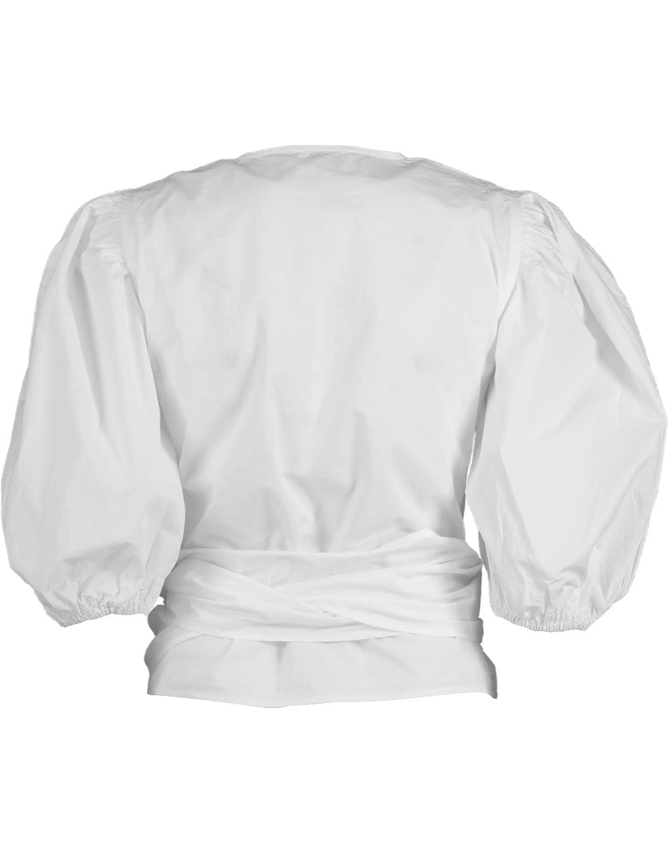 GANNI-Cotton Poplin Wrap Top-