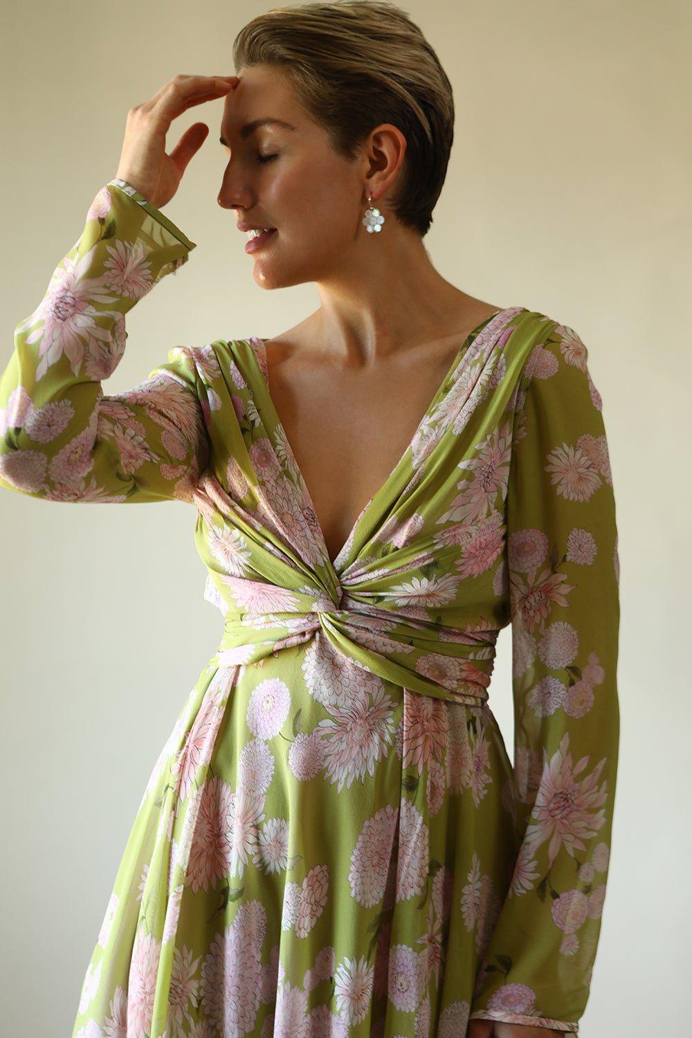 GIAMBATTISTA VALLI-Dahlia Printed A-Line Dress-