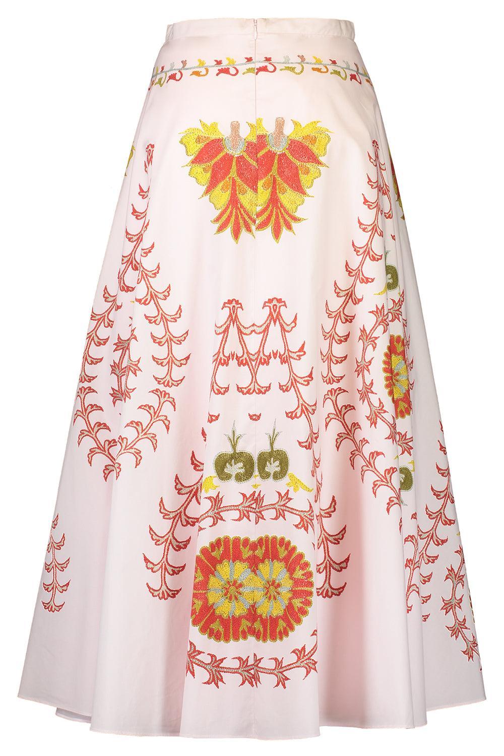 Embroidered Maxi Skirt-ROSE/RED-40-CLOTHINGSKIRTMAXI-GIAMBATTISTA VALLI