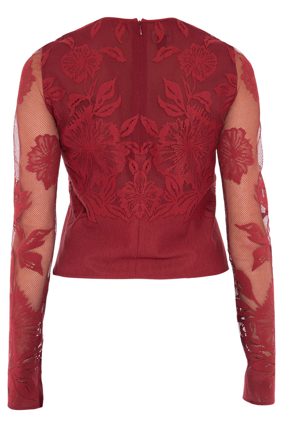 GIAMBATTISTA VALLI-Macrame Long Sleeve Blouse-TITANRED