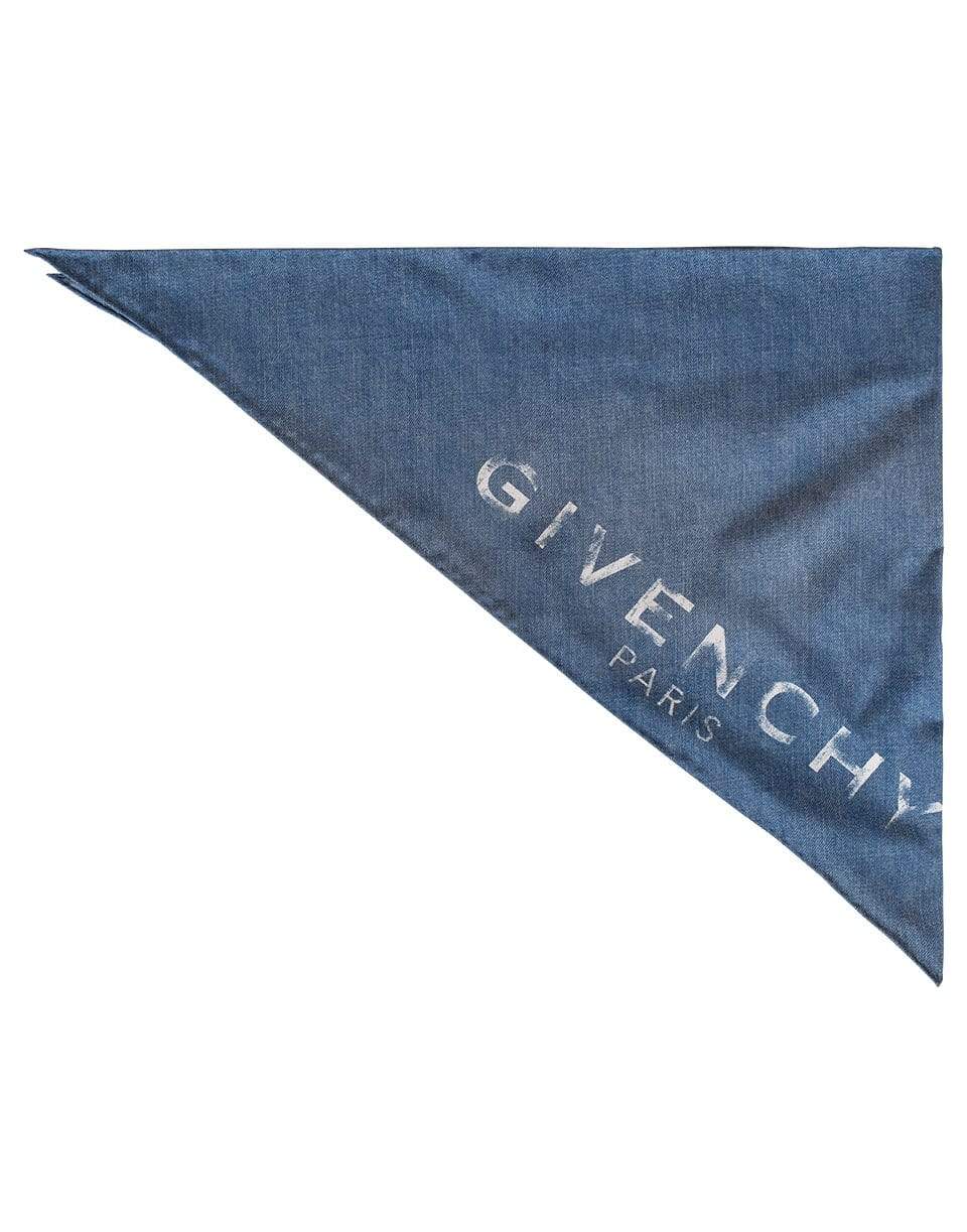 GIVENCHY-Denim Logo Scarf-DENIM