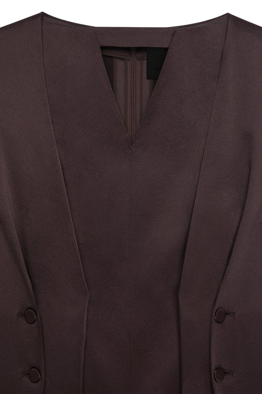 GIVENCHY-Button V-Neck Top-