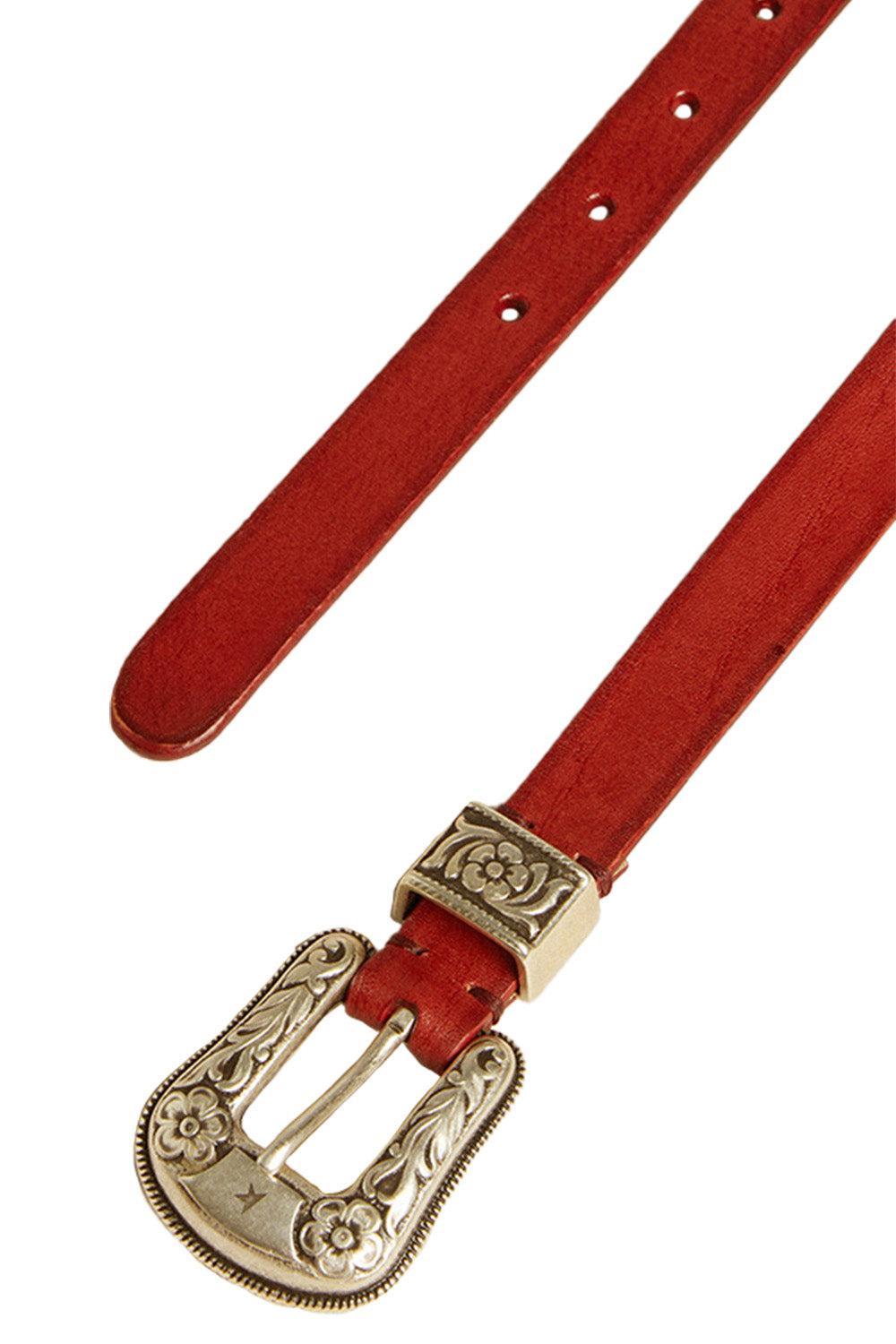 Lace Washed Belt-CHERRY-70-ACCESSORIEBELTS-GOLDEN GOOSE