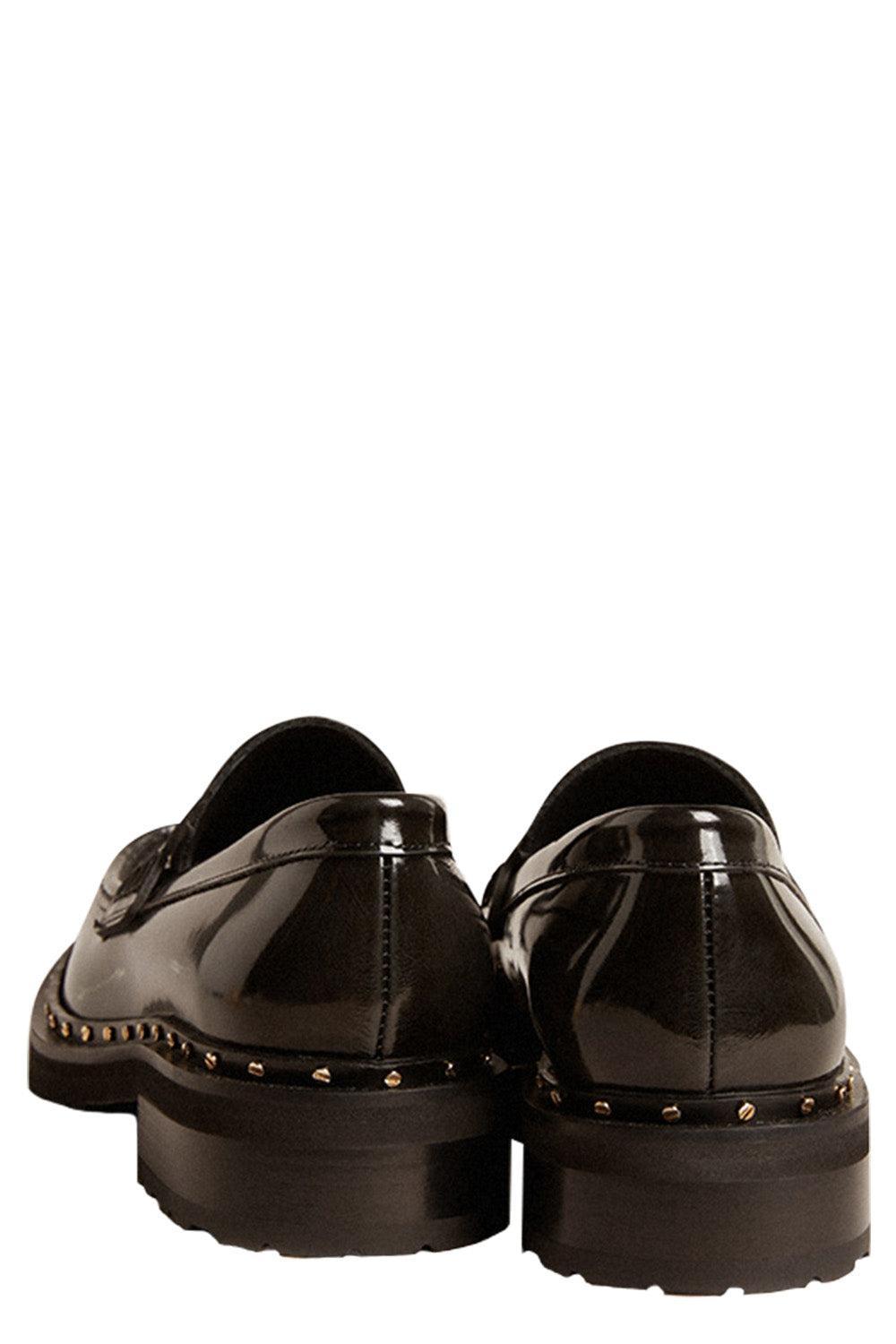 Chunky Loafers In Studded Black Leather-BLACK-36-SHOEFLAT SHOE-GOLDEN GOOSE