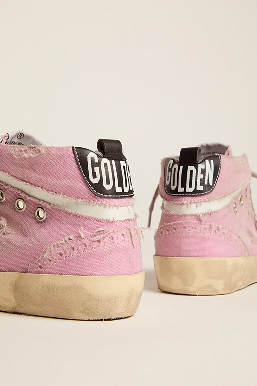 GOLDEN GOOSE-Mid Star Canvas Leather Star Sneakers-