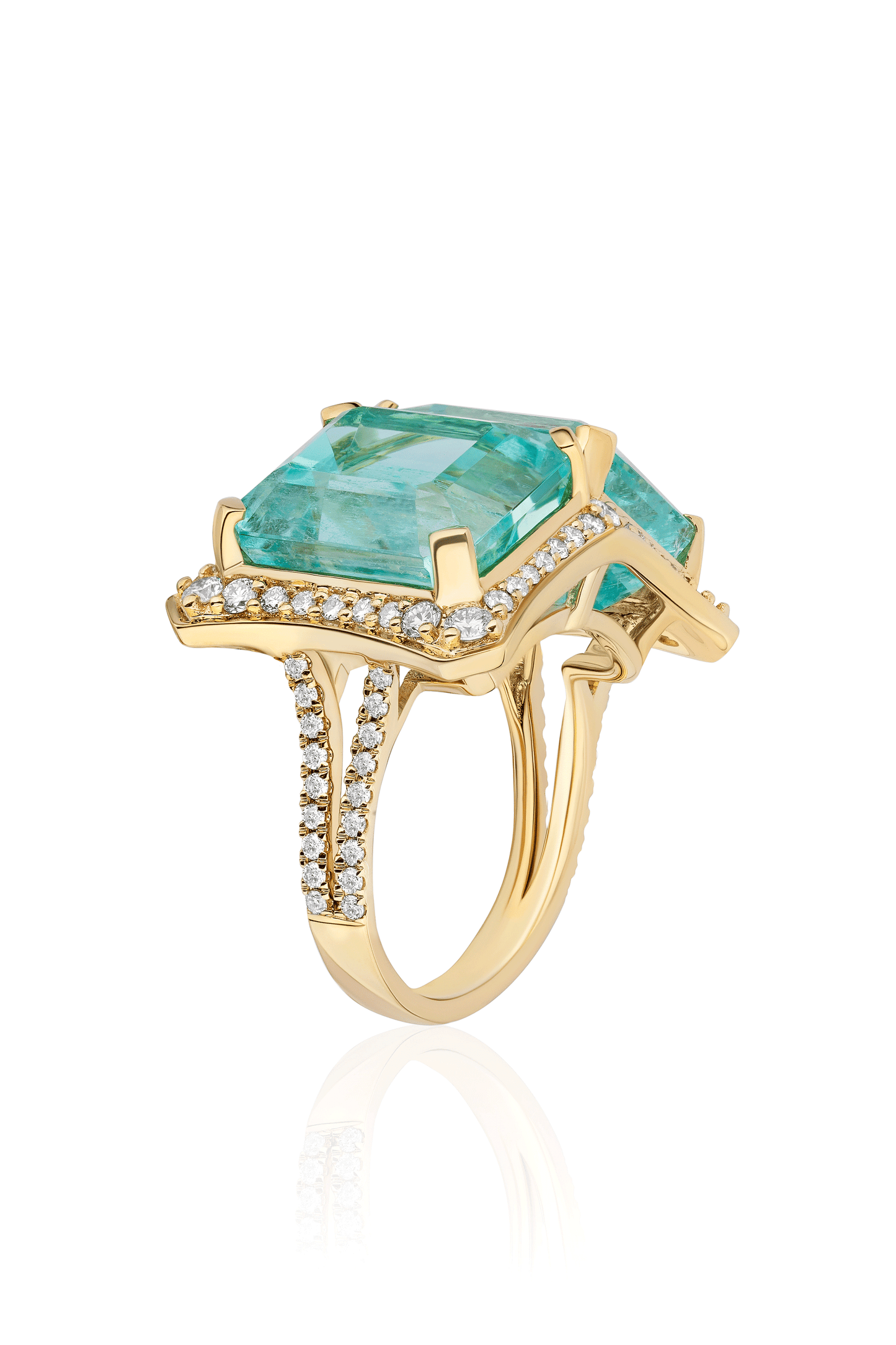 Emerald Twin G-One Ring-YELLOW GOLD-6.5-JEWELRYFINE JEWELRING-GOSHWARA