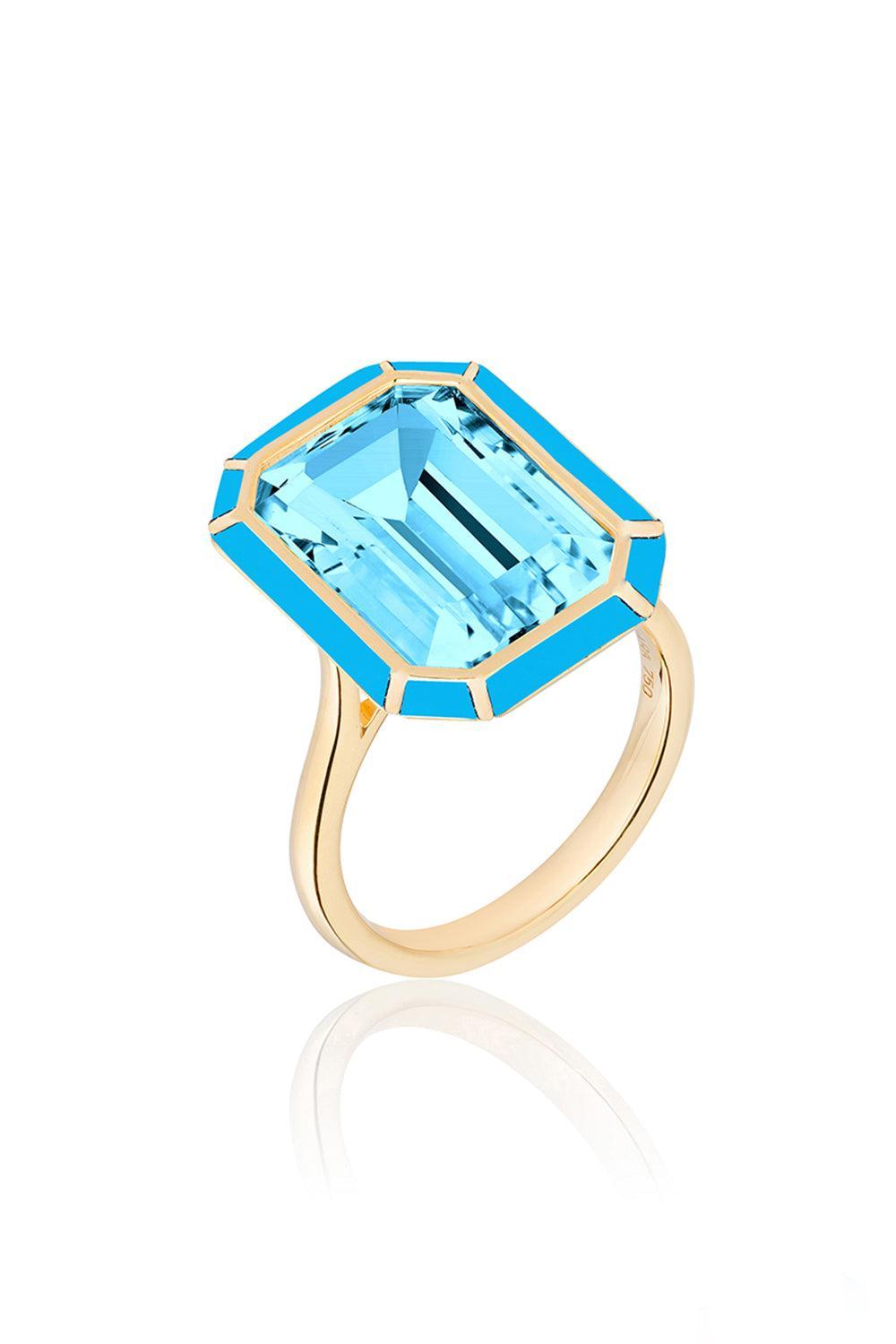 Blue Topaz Melange Ring-YELLOW GOLD-6.75-JEWELRYFINE JEWELRING-GOSHWARA