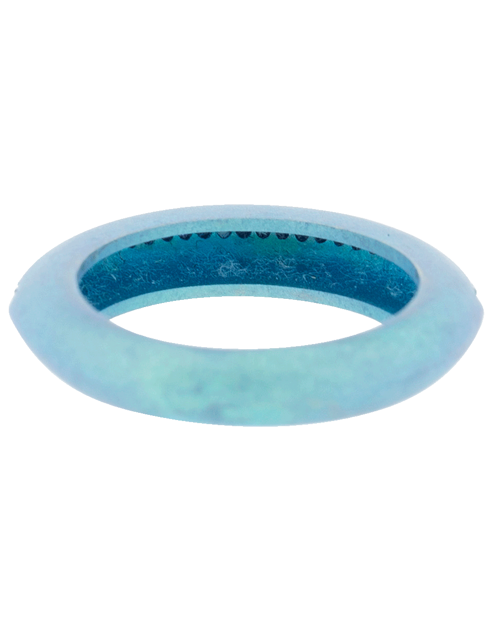 GRAZIELA-Diamond and Teal Matte Titanium Ring-TITANIUM