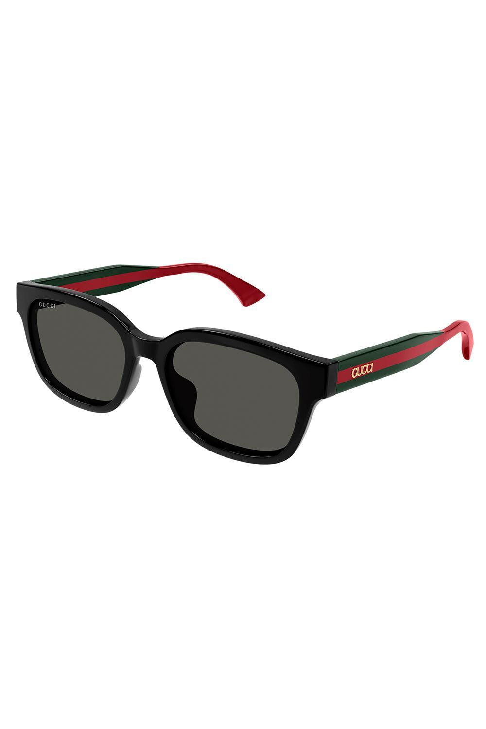 Square Stripe Sunglasses-BLACK/GREEN/GREY-ACCESSORIESUNGLASSES-GUCCI