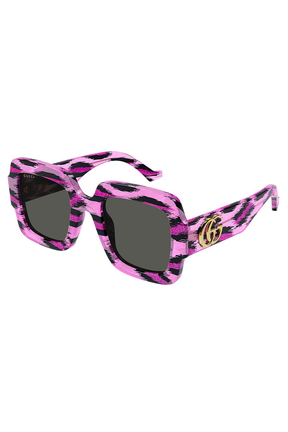 GUCCI-Square Frame Sunglasses - Fuchsia Leopard-FUCHLEOP