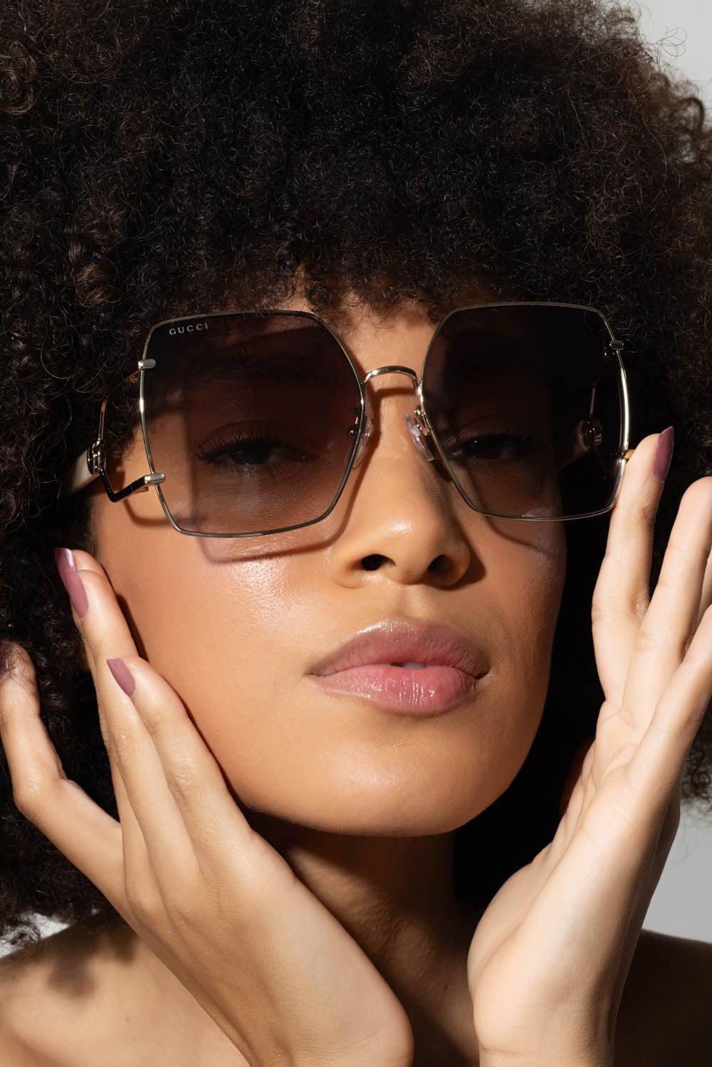 GUCCI-GG Butterfly Sunglasses-GLDIVRBR