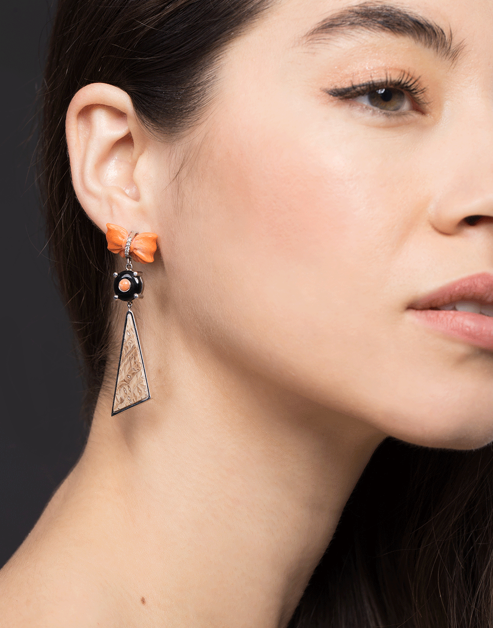 GUITA M-Coral Bow Earrings-WHITE GOLD