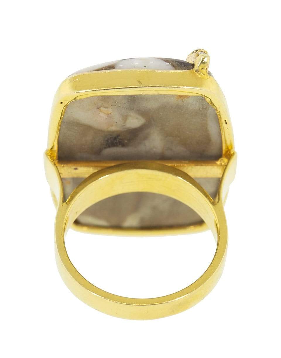 GUITA M-Peanut Wood and Diamond Ring-YELLOW GOLD