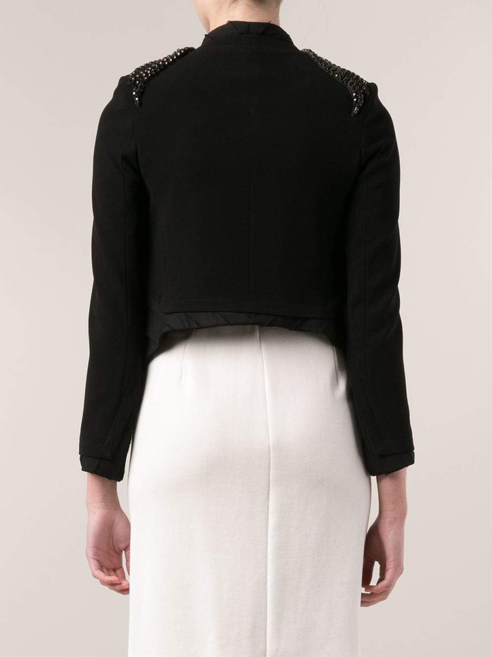 HAUTE HIPPIE-Torn Chiffon Blazer-