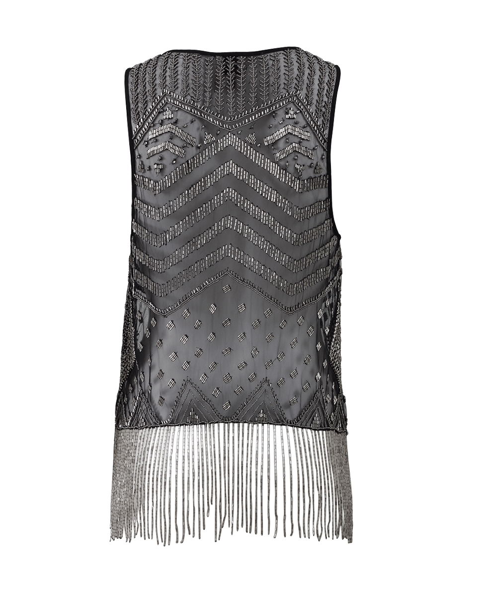 HAUTE HIPPIE-Beaded Fringe Vest-