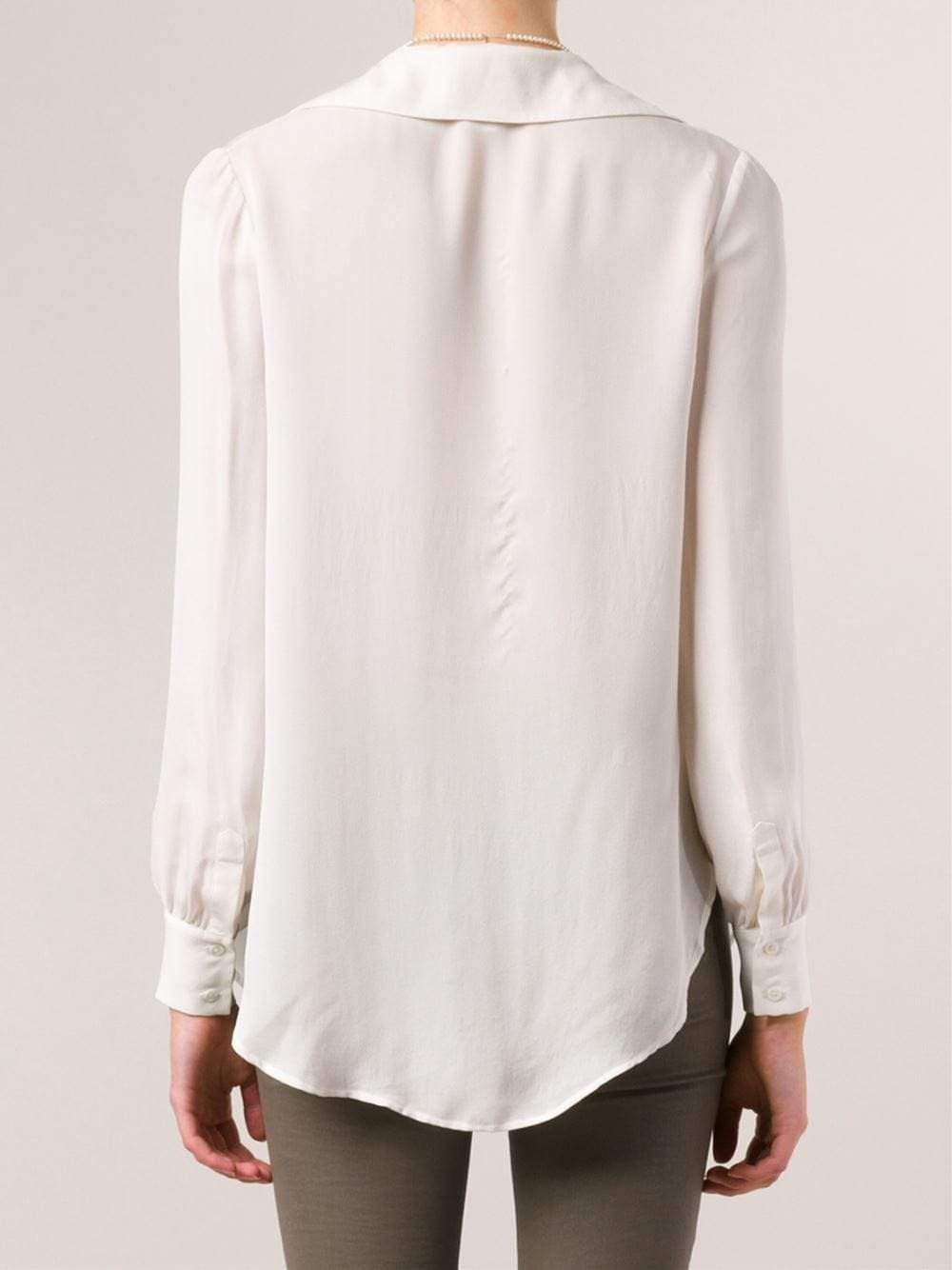 HAUTE HIPPIE-Blouse With Pearl Lariat-