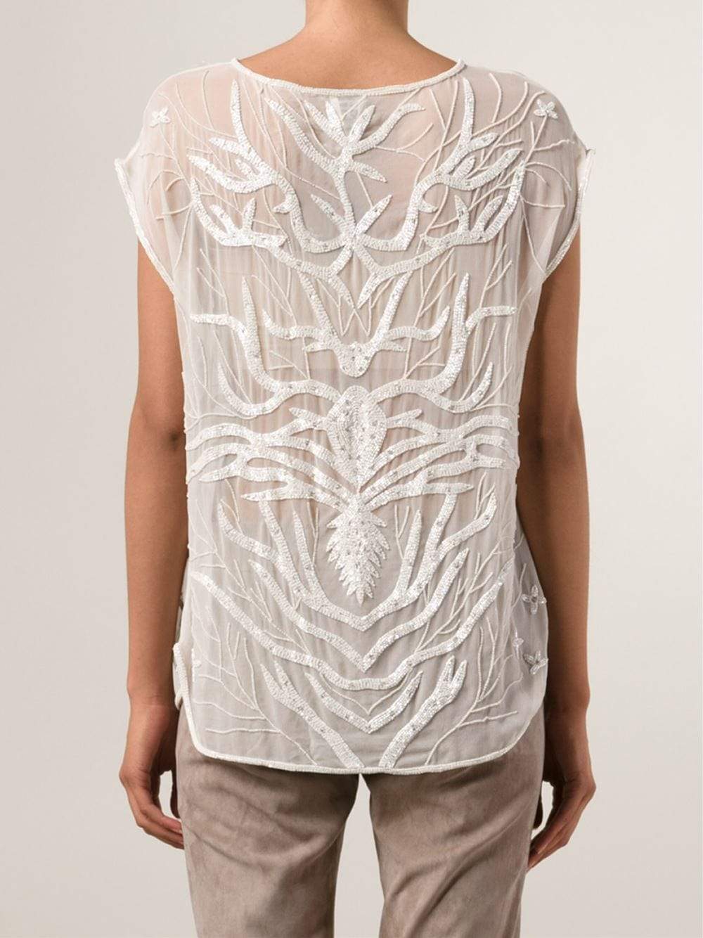 HAUTE HIPPIE-Tree Of Life Chiffon Tee-