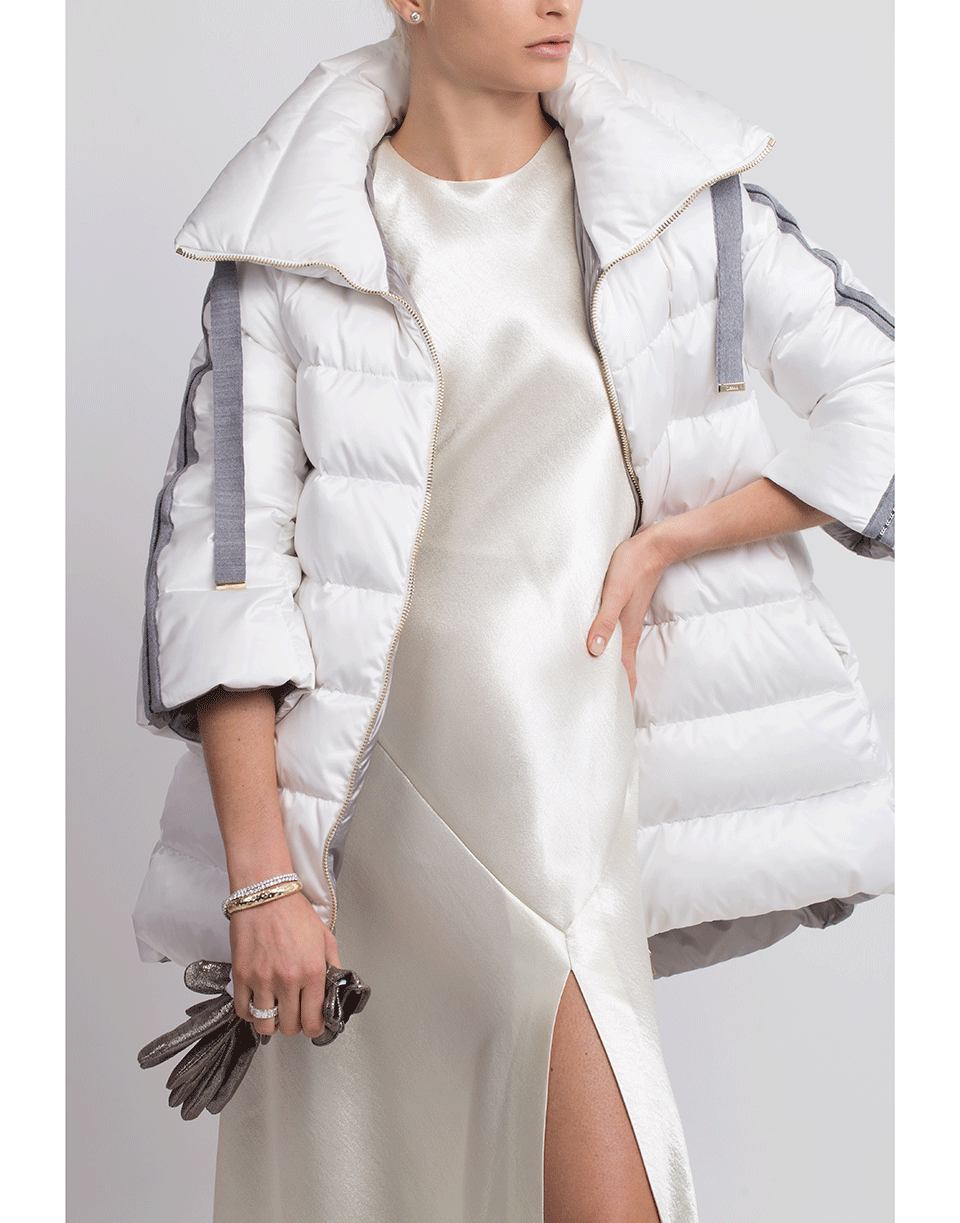 HERNO-3/4 Sleeve A-Line Puffer Jacket-