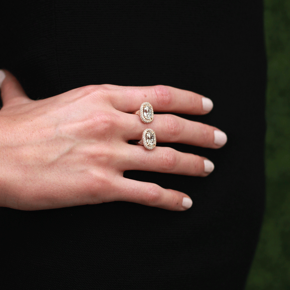 INBAR-Double Diamond Ring-ROSE GOLD