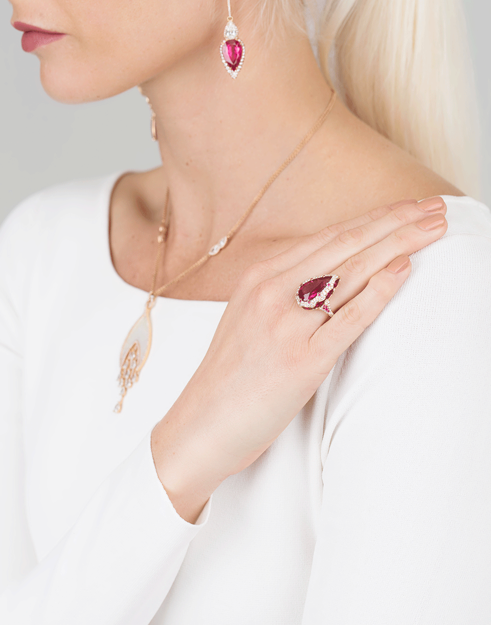 INBAR-Pear Shape Ring-ROSE GOLD