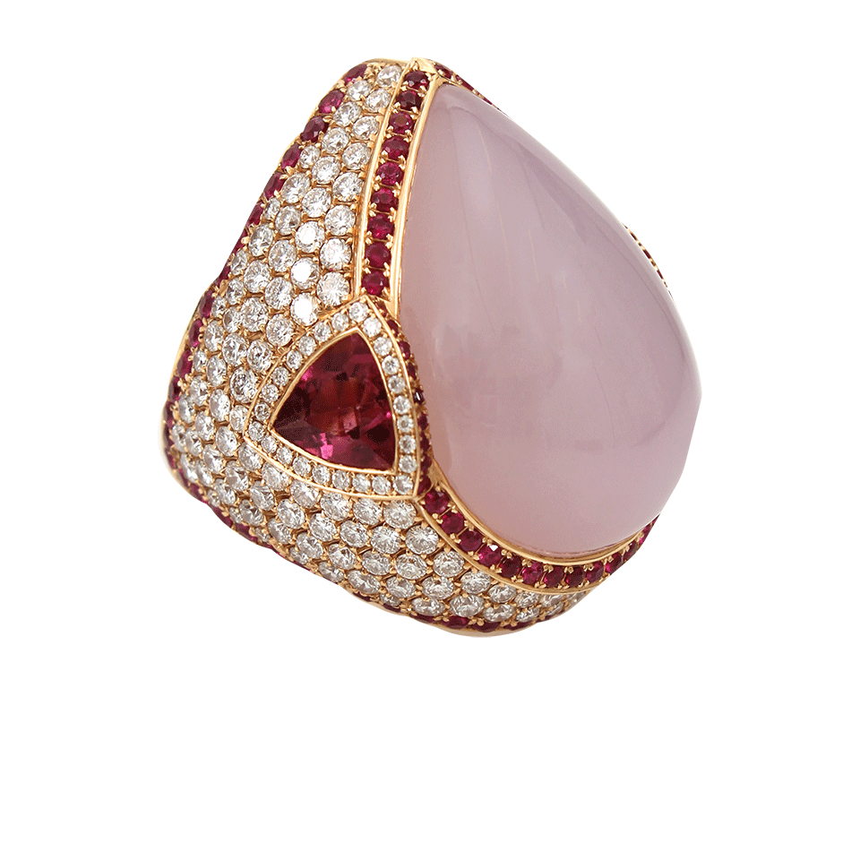 INBAR-Lavender Chalcedony Ring-ROSE GOLD