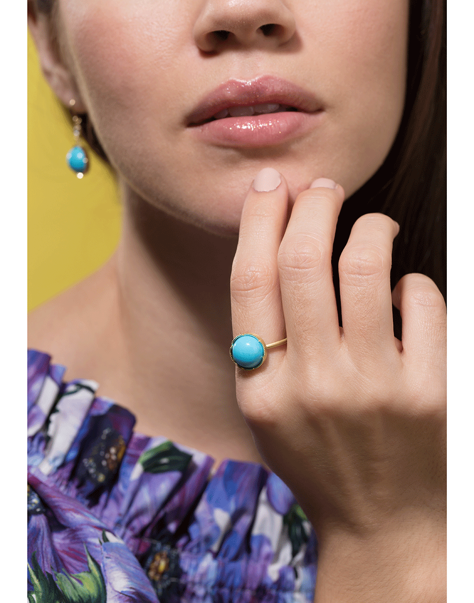IRENE NEUWIRTH JEWELRY-Kingman Turquoise Ring-YELLOW GOLD