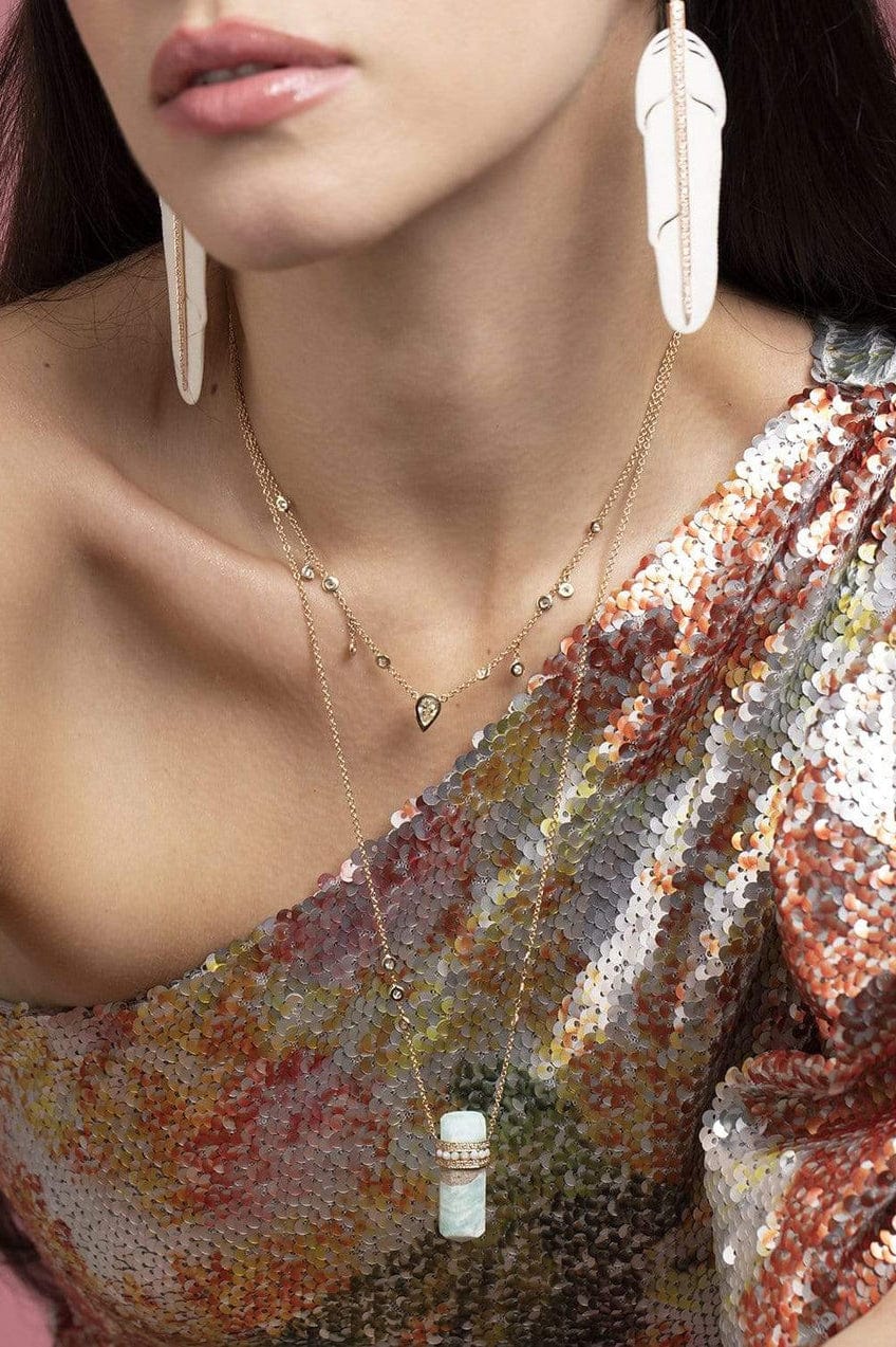 JACQUIE AICHE-Caribbean Calcite Crystal Necklace-YELLOW GOLD