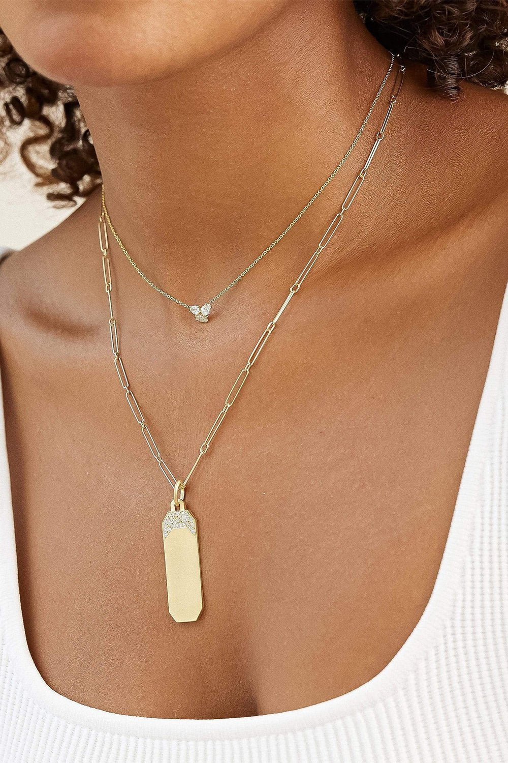 JADE TRAU-Billie ID Tag-YELLOW GOLD