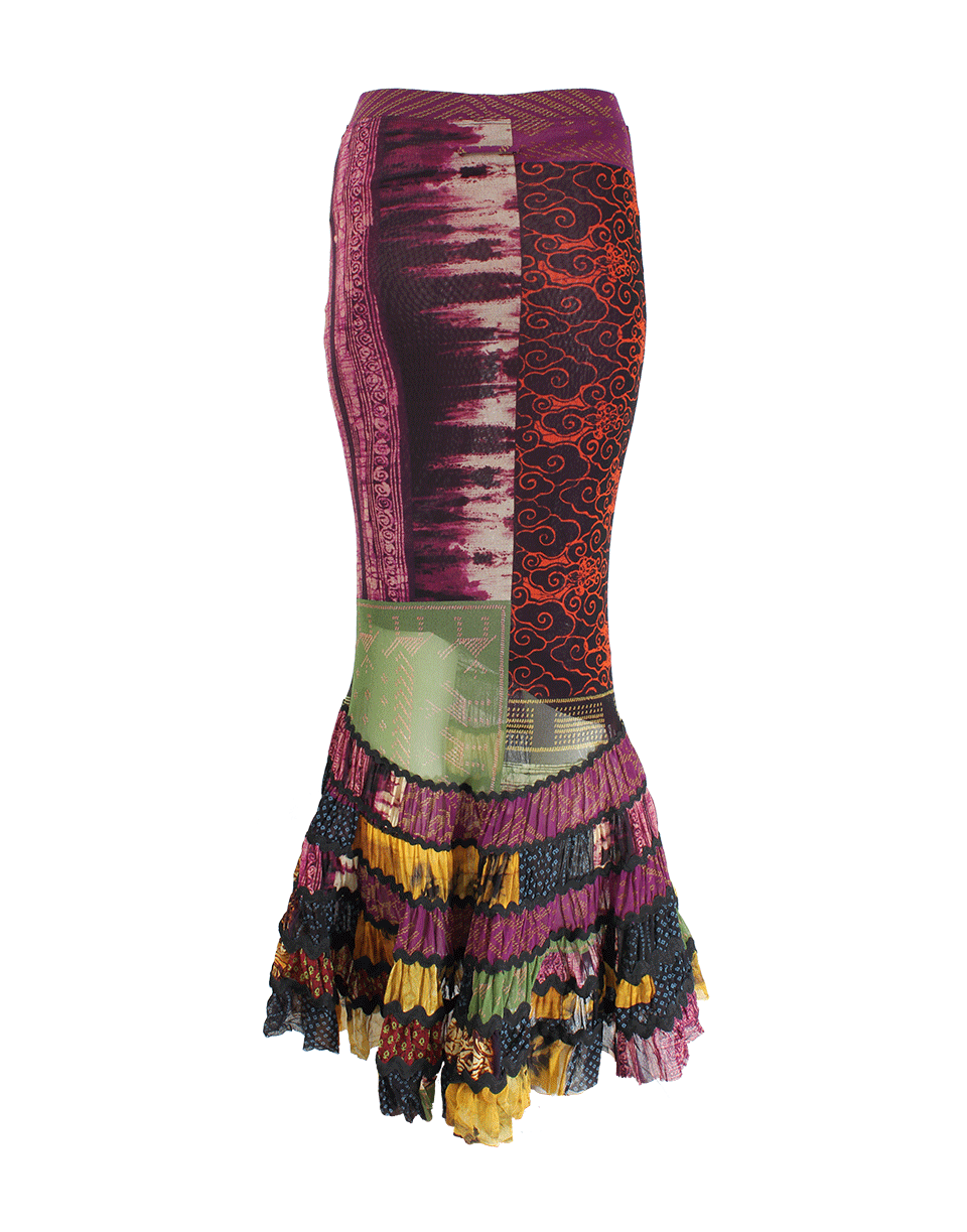 JEAN PAUL GAULTIER SOLIEL-Printed Fish Tail Skirt-