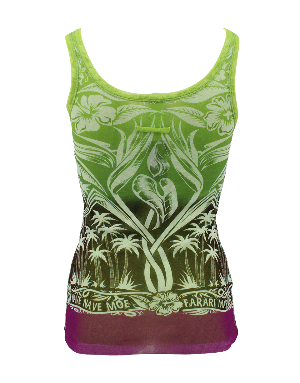 JEAN PAUL GAULTIER SOLIEL-Scoopneck Tropical Print Tank-