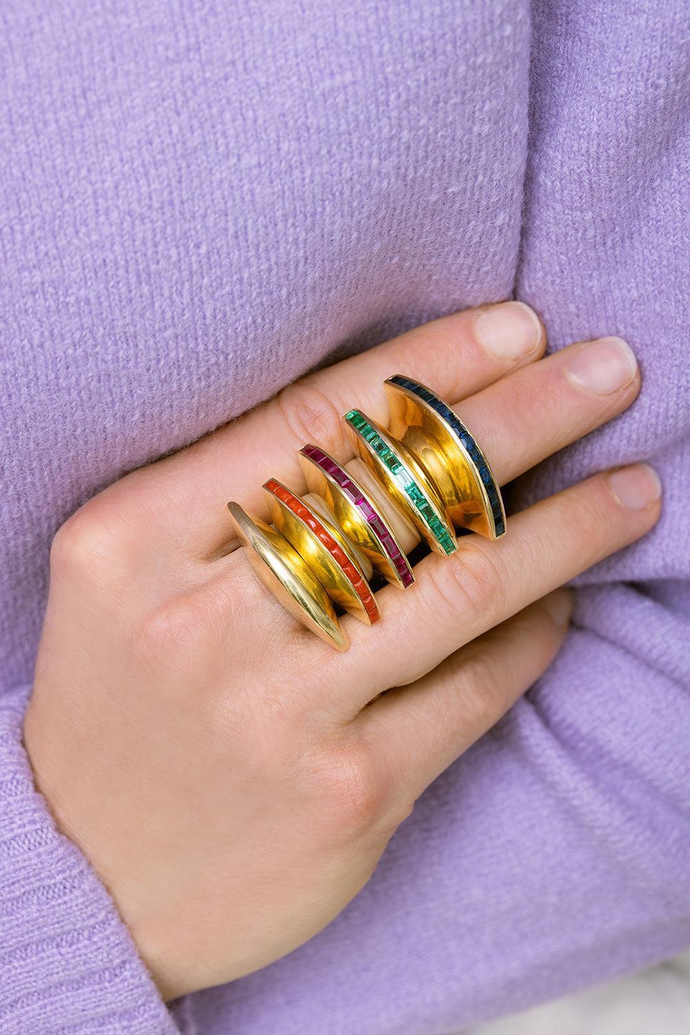 Turquoise Eclipse Ring-YELLOW GOLD-6.5-JEWELRYFINE JEWELRING-JENNA BLAKE