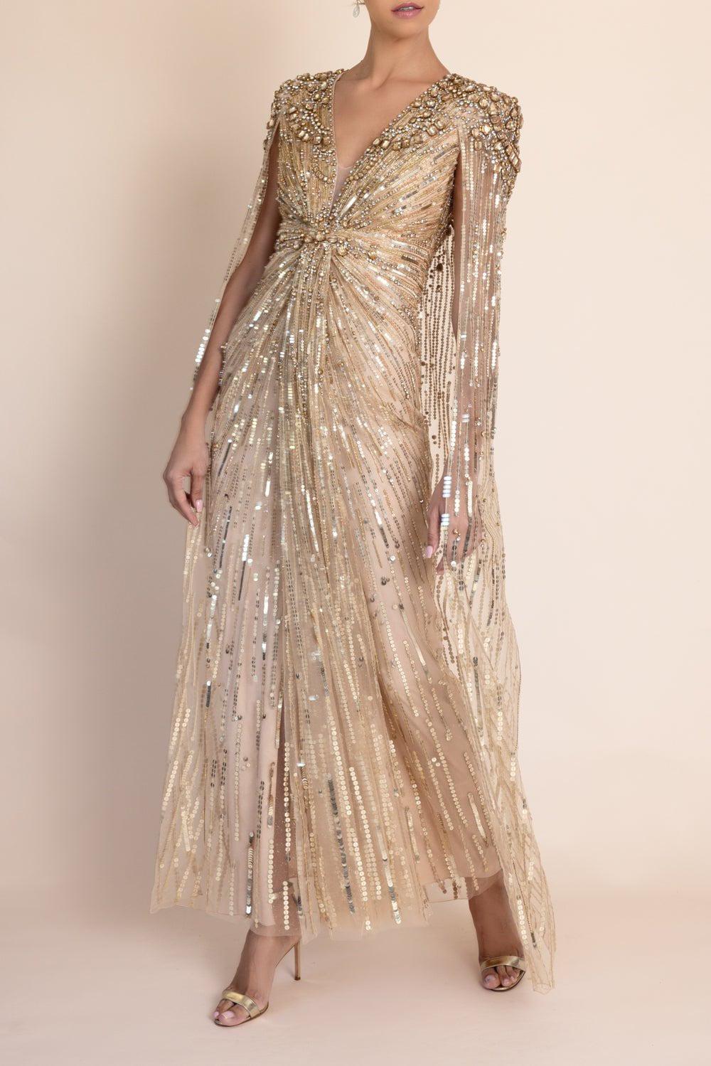 Lotus Lady Gown - Illusion Gold | JENNY PACKHAM Marissa Collections Lotus Lady Gown - Illusion Gold | JENNY PACKHAM Marissa Collections