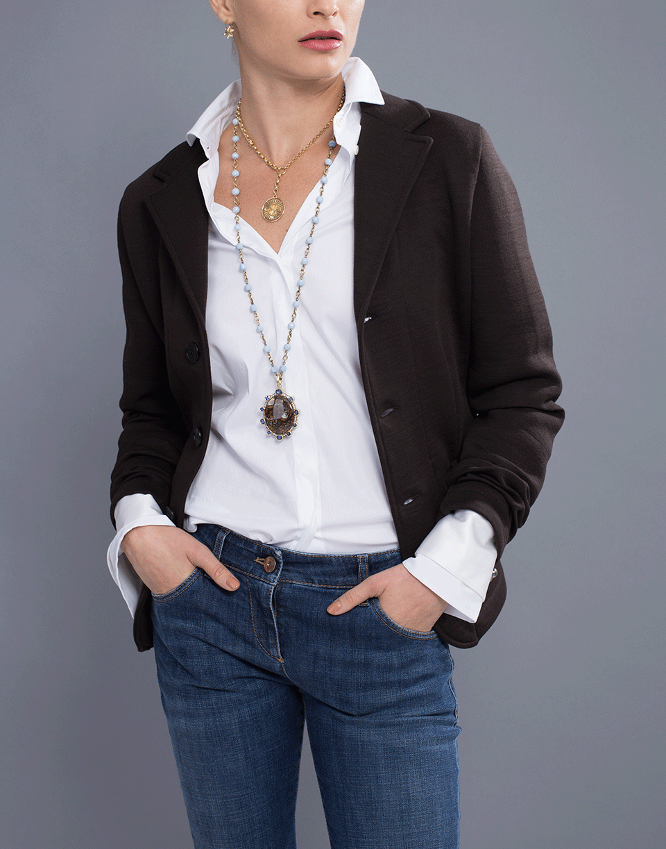 JIL SANDER-Jersey Blazer-CHOCOLAT