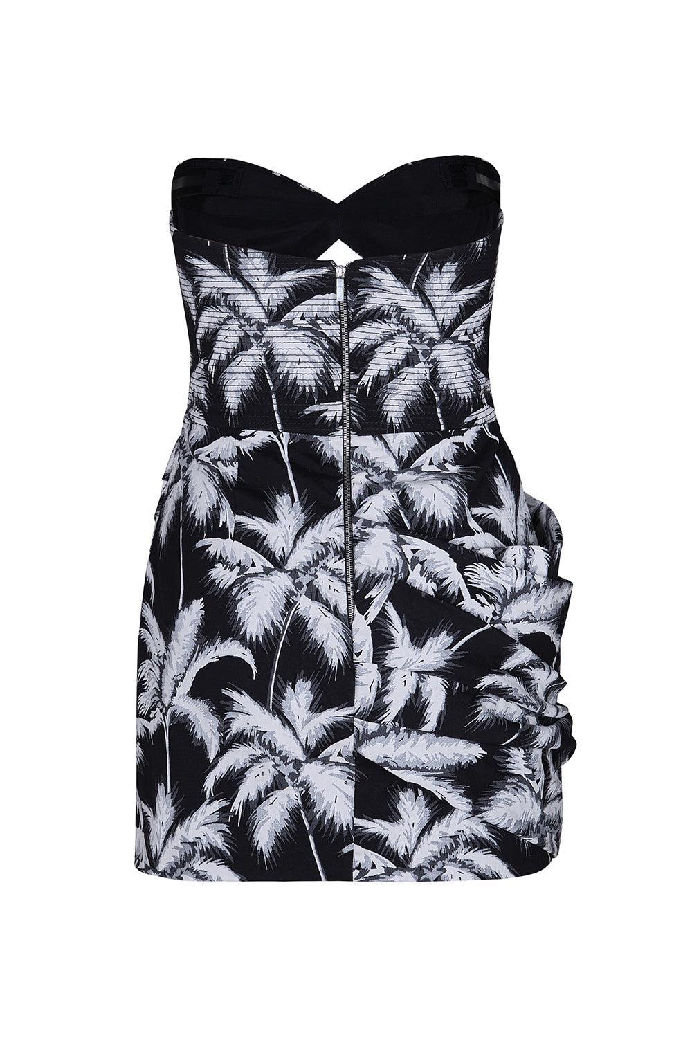Sombra Tropical Mini Dress-GREY BLACK-2-CLOTHINGDRESSCASUAL-JOHANNA ORTIZ