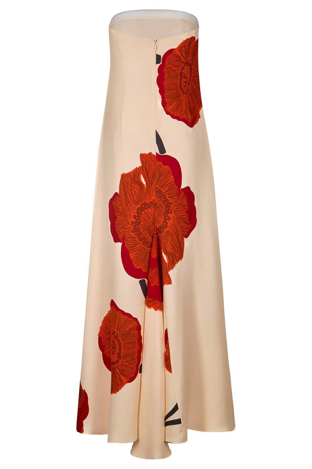 JOHANNA ORTIZ-Red Petals Dress-ECRURDBK
