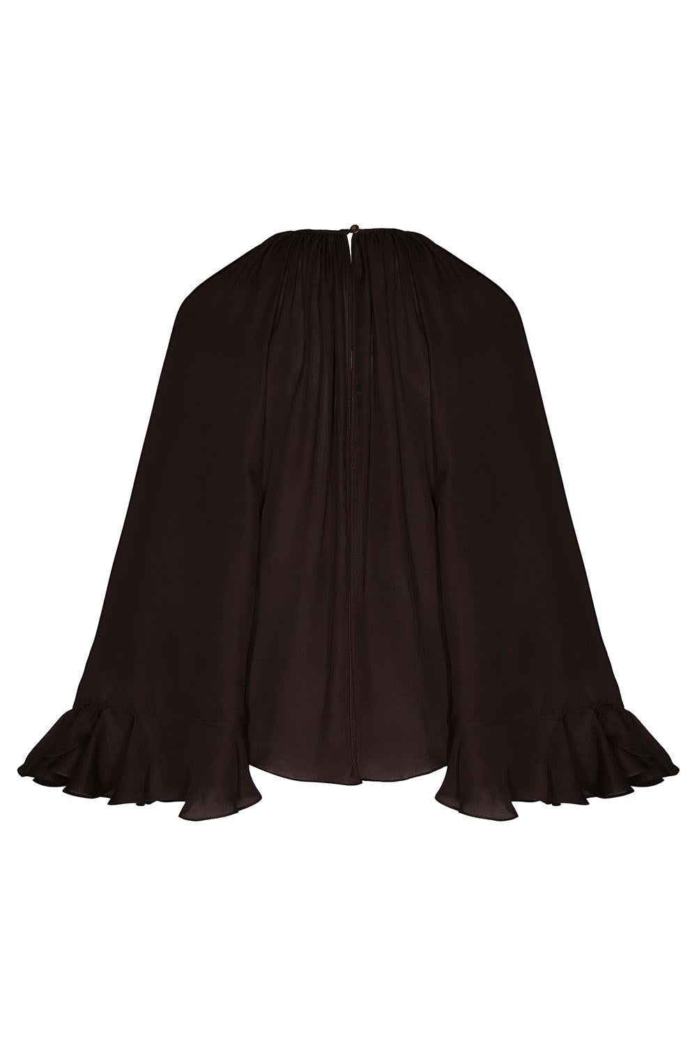 La Bohemia Top-DARK CHOCOLATE-0-CLOTHINGTOPBLOUSE-JOHANNA ORTIZ