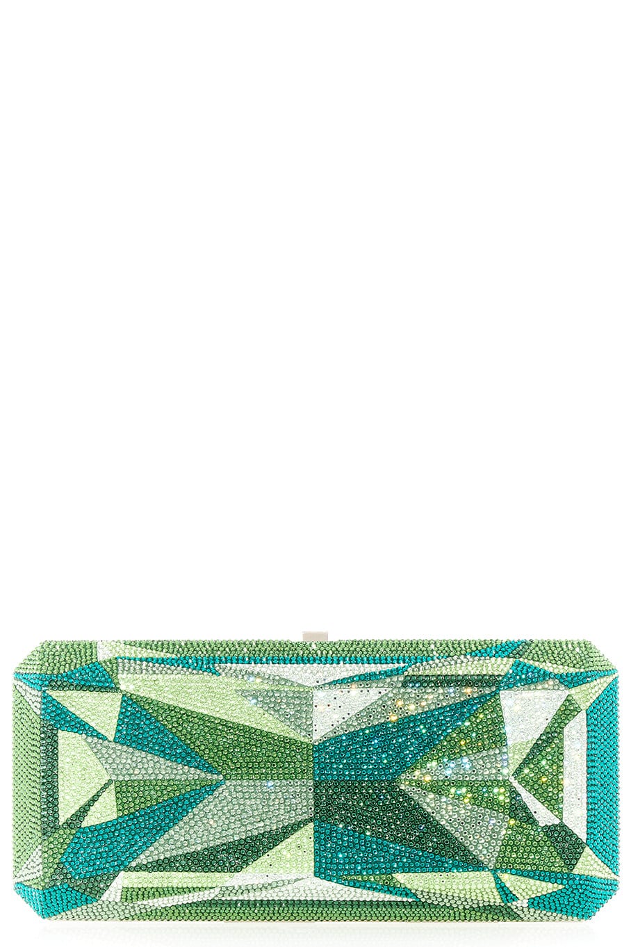 JUDITH LEIBER-Slim Rectangle Clutch - Emerald-EMERALD