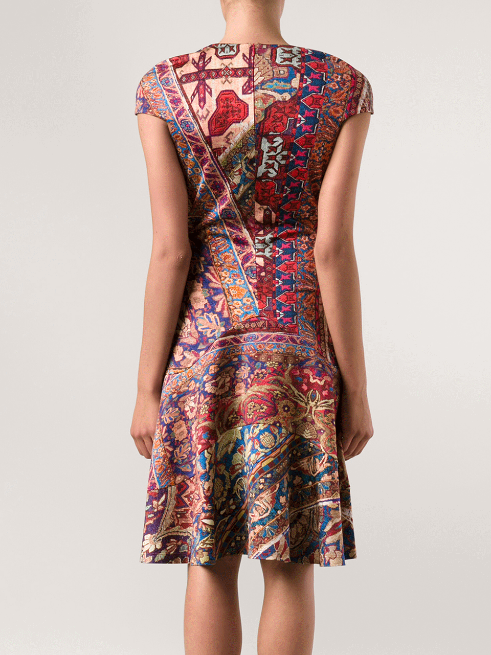 JUST CAVALLI-Persian Print Back Zip Dress-