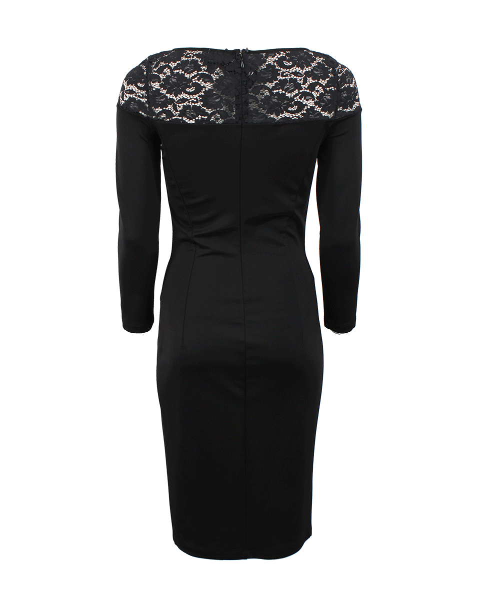 JUST CAVALLI-Boatneck Fitted Black Dress-