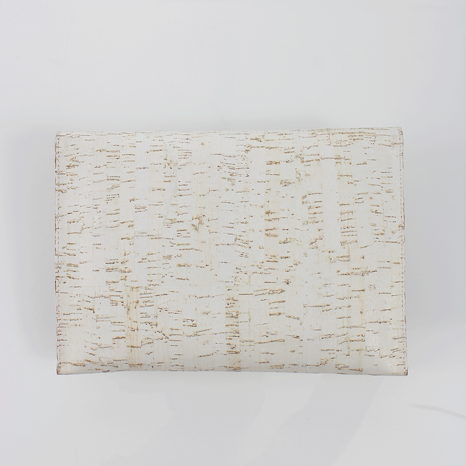 KARA ROSS-Prunella Cork Clutch-WHITE