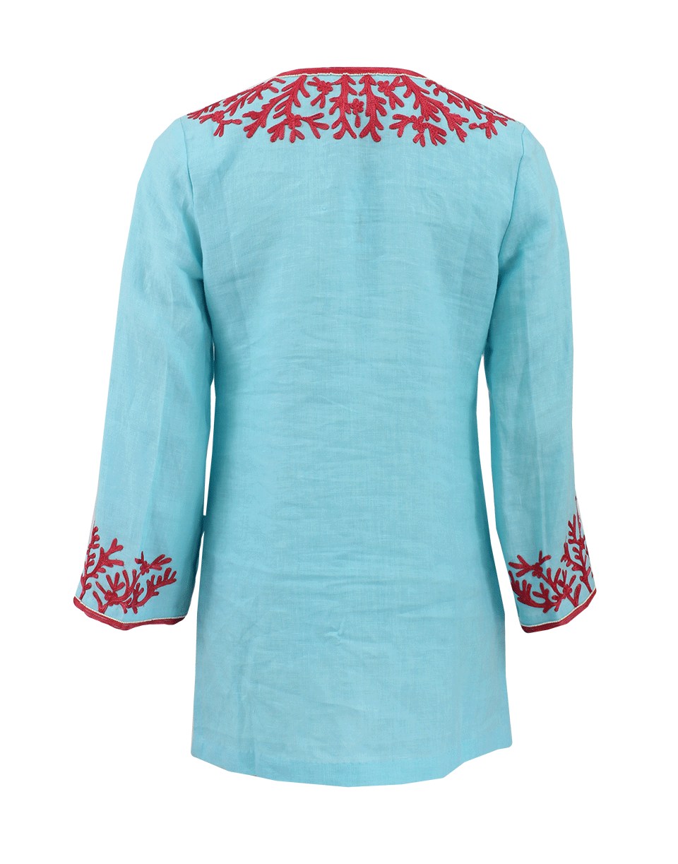 KATHY COMELLI-Embroidered Belgium Linen Tunic-