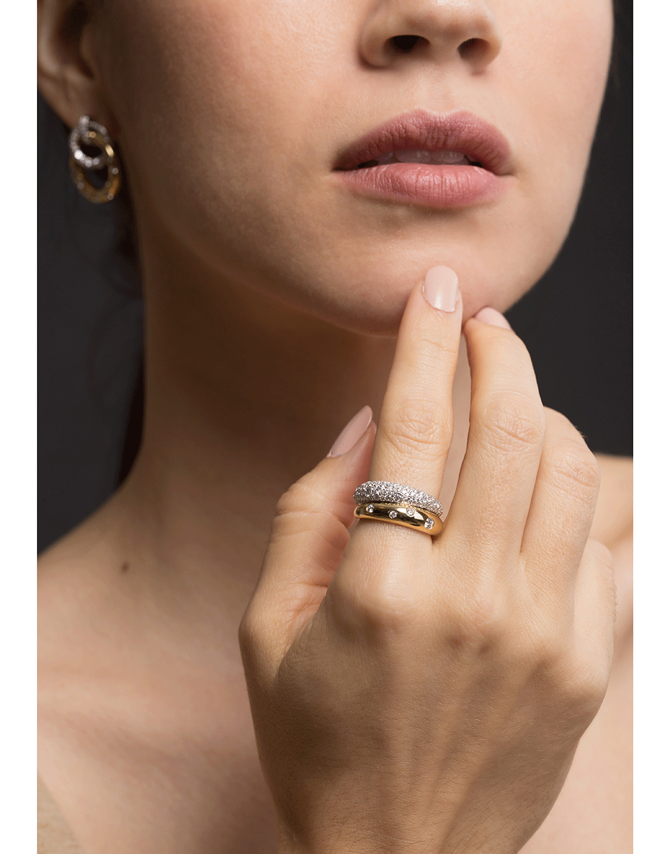 KWIAT-Double Cobblestone Diamond Ring-YELLOW GOLD